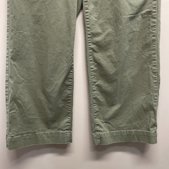 NWOT Loft High Rise Wide Leg Crop Chino Pant Green 4 - Picture 3 of 15